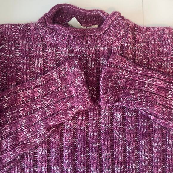 Vintage 90s Falls Creek Pullover Knit Sweater Size M Berry Pink Winter Casual - Picture 3 of 8